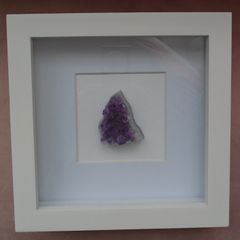 Amethyst in frame, Frame, Box frame, Crystals, Home decor, Gift, Feb birthstone, Amethyst  cluster