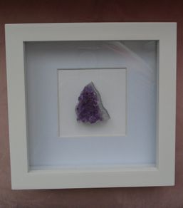 Amethyst in frame, Frame, Box frame, Crystals, Home decor, Gift, Feb birthstone, Amethyst  cluster