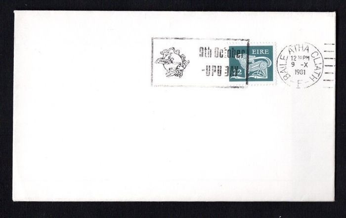 1981 Ireland UPU Day Cancel tying 22p Gerl definitive Cover