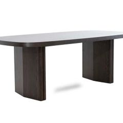 Dark Brown Oak Dining table 210cm Ex Display Like New