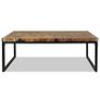 Coffee Table Teak Resin 110x60x40 cm Black and Brown Image 6