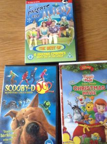 DVDs Scooby Doo, Tigger, Aliens.