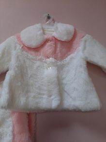 New vintage baby fur coat and hat