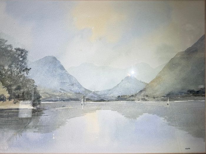 Tom Kerr MBE - Original Signed Watercolour - Carlingford Lough Mourne Mountains