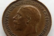 1934 bronze farthing antique coin 91 years old