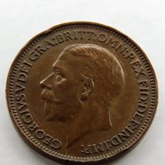 1934 bronze farthing antique coin 91 years old