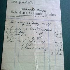 Old billhead Kernan Bros Printers Dun Laoghaire Bookbinders and stationers