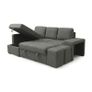 STACY Dark Grey Sofa Bed with Storage + 2 Poufs Image 2