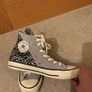 Converse Chuck Taylor All Star High-Top grey suede with leopard print UK 4 Image 3