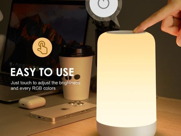 Rechargeable Lamp, RGB&10 Brightness Touch Lamp,1800mah Cordless Lamp Rechargeable Lamp for Bedroom & Touch Lamps Bedside Lamp,Portable Lamp for Bedroom,Night Light Kids Night Light Baby, Adult Gifts