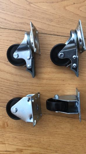 Castor Wheels with Brake Heavy Duty Swivel Wheels for Furniture 50mm + Screws 200KG