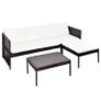 3 Piece Garden Lounge Set with Cushions Poly Rattan Brown Image 5