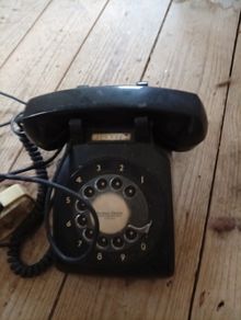 Rare Vintage 1970s Northern Electric Black Rotary Phone. Galway P&T Irish Telecommunications History