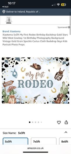 My first rodeo large birthday backdrop