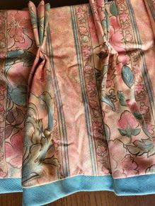 2 Hand sewn Montgomery Oriental style curtains