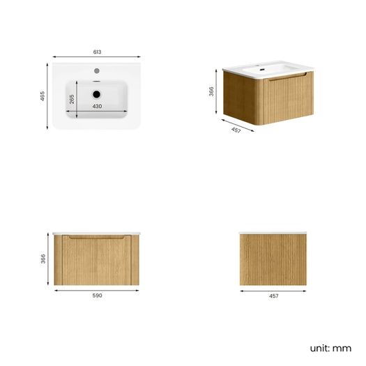 Oak Vanity with Basin