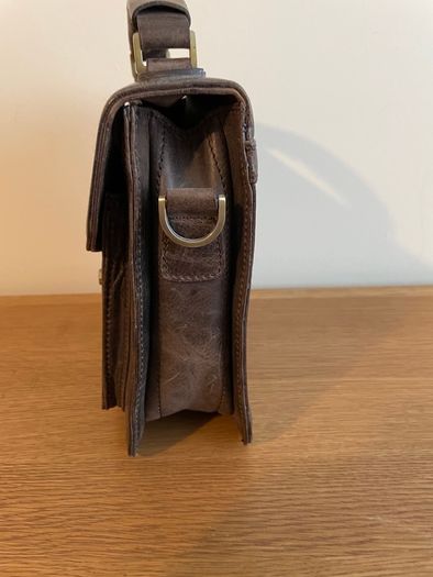 Handmade Brown Leather Cross-Body Bag