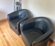 Black Faux Leather Swivel Chairs