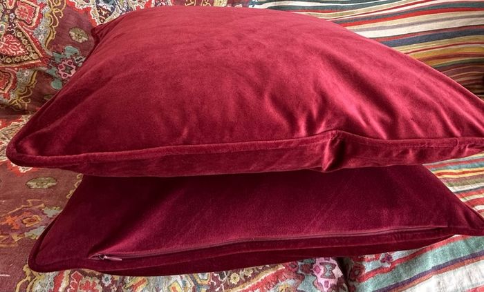 Red velvet cushion set (set of 2)