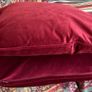 Red velvet cushion set (set of 2) Image 3
