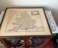 Vintage map of England in vintage frame