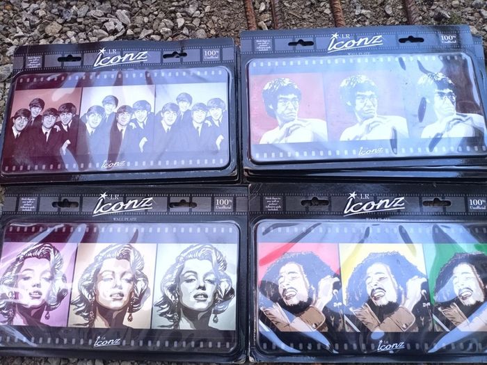 Beatles Marilyn Monroe Bruce Lee Bob Marley wall plates