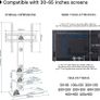 TV Floor Stand with 3 Tempered Glass Shelves for 30-65 inch LED OLED LCD Plasma Flat Curved Screens Height Adjustable Max. VESA 600x400mm up to 40KG Image 4