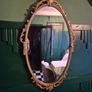 Mirror Vintage painted Gold metal framed oval Mirror Image 5