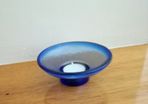 Blue Glass Candle Holder