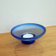 Blue Glass Candle Holder