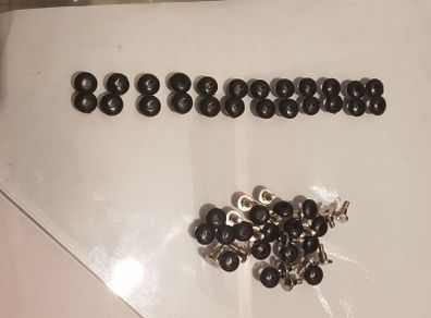 HDD screws + vibration dampeners (rubber rings)