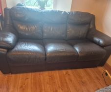 2 x premium leather couches -3 seater. 1 recliner
