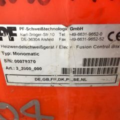 Plasson Monomatic Electro Fusion Control Welder weld for plastics