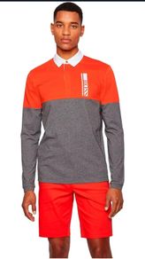BOSS Plisy, Men's Long Sleeve Cotton Polo Shirt, Size L
