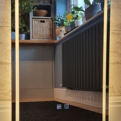 LED Bathroom Mirror Fog Free Tri Color Dual LED 50x70cm Touch Switch