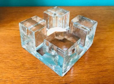 Vintage 1960s  Ice block candle holder
