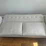 3 Seater Sofa Bed Light Grey Fabric Excellent Condition Image 5