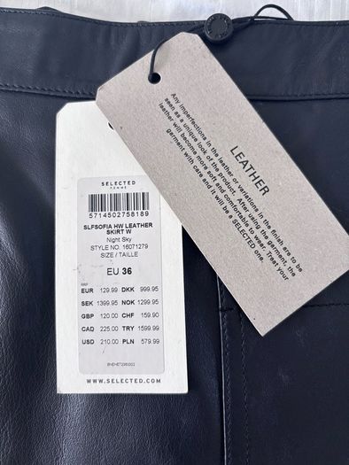 Selected Femme leather mini skirt
