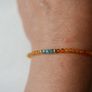 925 Sterling Silver Beaded Bracelet with Orange and Blue Stones Image 3