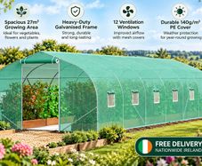 Large Walk-In Tunnel Greenhouse 30 x 10 ft Heavy Duty Polytunnel