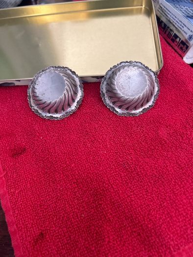 silver two salt dishes