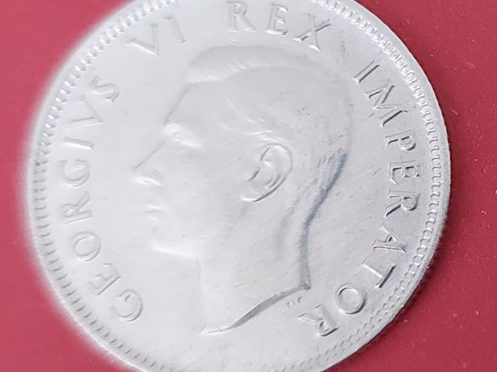South Africa 1943 George VI One Shilling Uncirculated Silver Coin