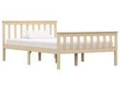 Bed Frame Light Wood Solid Pinewood 120x200 cm
