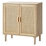 Cabinet, Rattan Storage Cabinet with 2 Magnetic Doors and Adjustable Shelves, Sideboard Buffet Cabinet for Hallway, Entryway, Living Room, or Kitchen, Natural Image 8