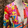 Vibrant print Italian blazer with gold button detail Image 2