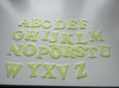Glowing in the dark letters