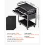 5-Tier Tool Cart with Wheels, 400 lbs Load Capacity, Rolling Work Cart with 2 Drawers & Pegboard, Mechanic Tool Storage Organizer with Locking System for Garage, Warehouse and Repair Shop, Black Image 7