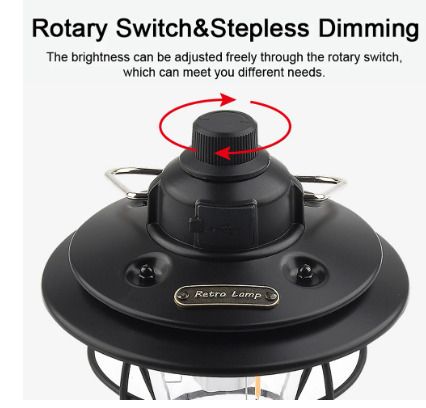 BRAND NEW USB Recharging Light Retro Campsite Lantern Outdoor Camping Hiking Tent Night Light Lamp Stepless Dimming Three Light Modes