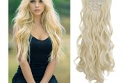BNIP Blond Wavy Clip In Hair 7pce Extensions