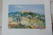 Limited edition lithograph Village Provencal by Marcel Belvisi